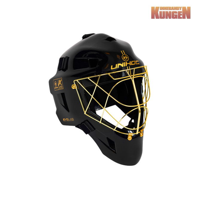 Unihoc Målvaktshjälm ALPHA PRIME EVOLAB Gold